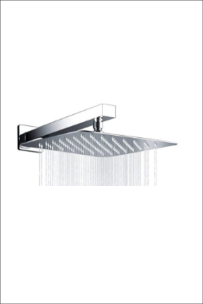 .SHOWER HEAD 8X8″ WITH ARM & WALL PLATE
