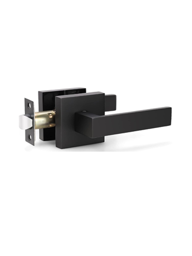 KEYLESS PRIVACY DOOR LOCK SQUARE HANDLE BLACK FINISH