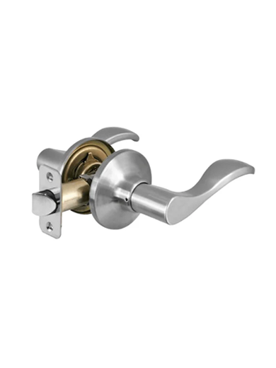 HALLWAY LEVER DOOR LOCK BRUSHED FINISH