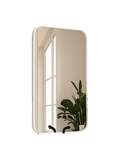 18"X32" METAL FRAMED HANGING WALL MIRROR WHITE COLOUR
