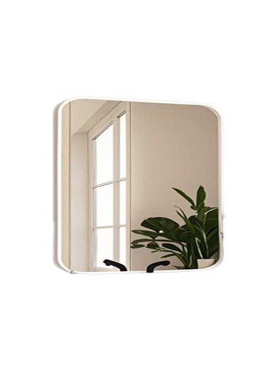 32"X32" METAL FRAMED HANGING WALL MIRROR WHITE COLOUR